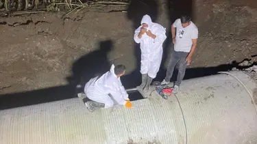Samsun'da DSİ'ye ait sulama şebekesi borusu patladı