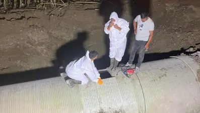 Samsun'da DSİ'ye ait sulama şebekesi borusu patladı