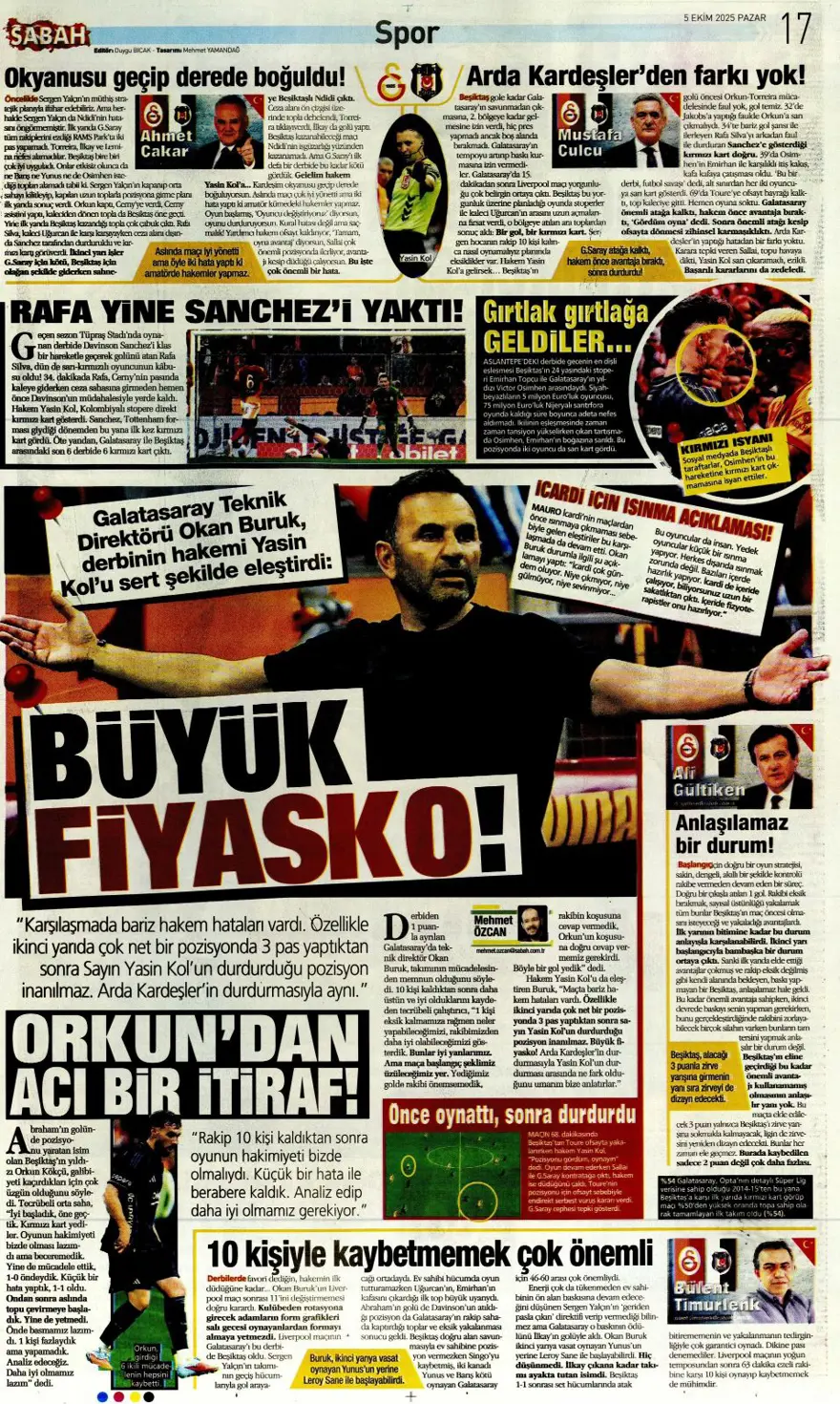 "Kartal salladı, Aslan yıkılmadı" (5 Ekim 2025 spor manşetleri) 18