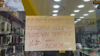 İznik'te esnaf, FETÖ elebaşı Gülen'in ölümüne özel indirim başlattı