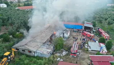 Hatay'da tekstil atölyesinde yangın