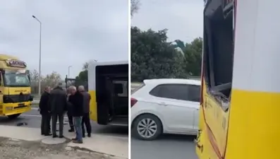 İstanbul'da İETT otobüsüne kamyon çarptı: Yaralılar var