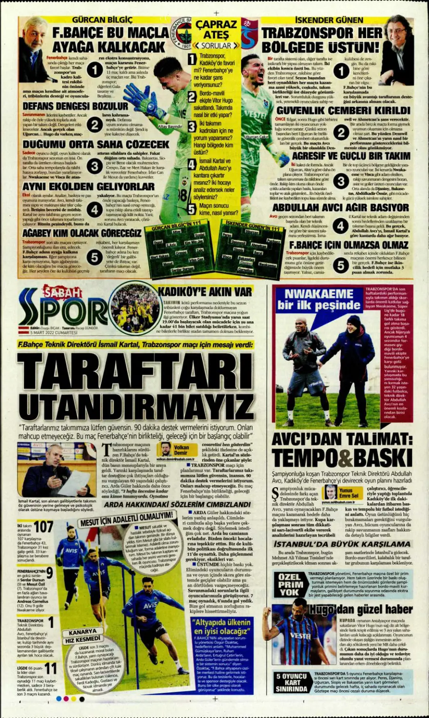 Günün spor manşetleri (5 Mart 2022) 14