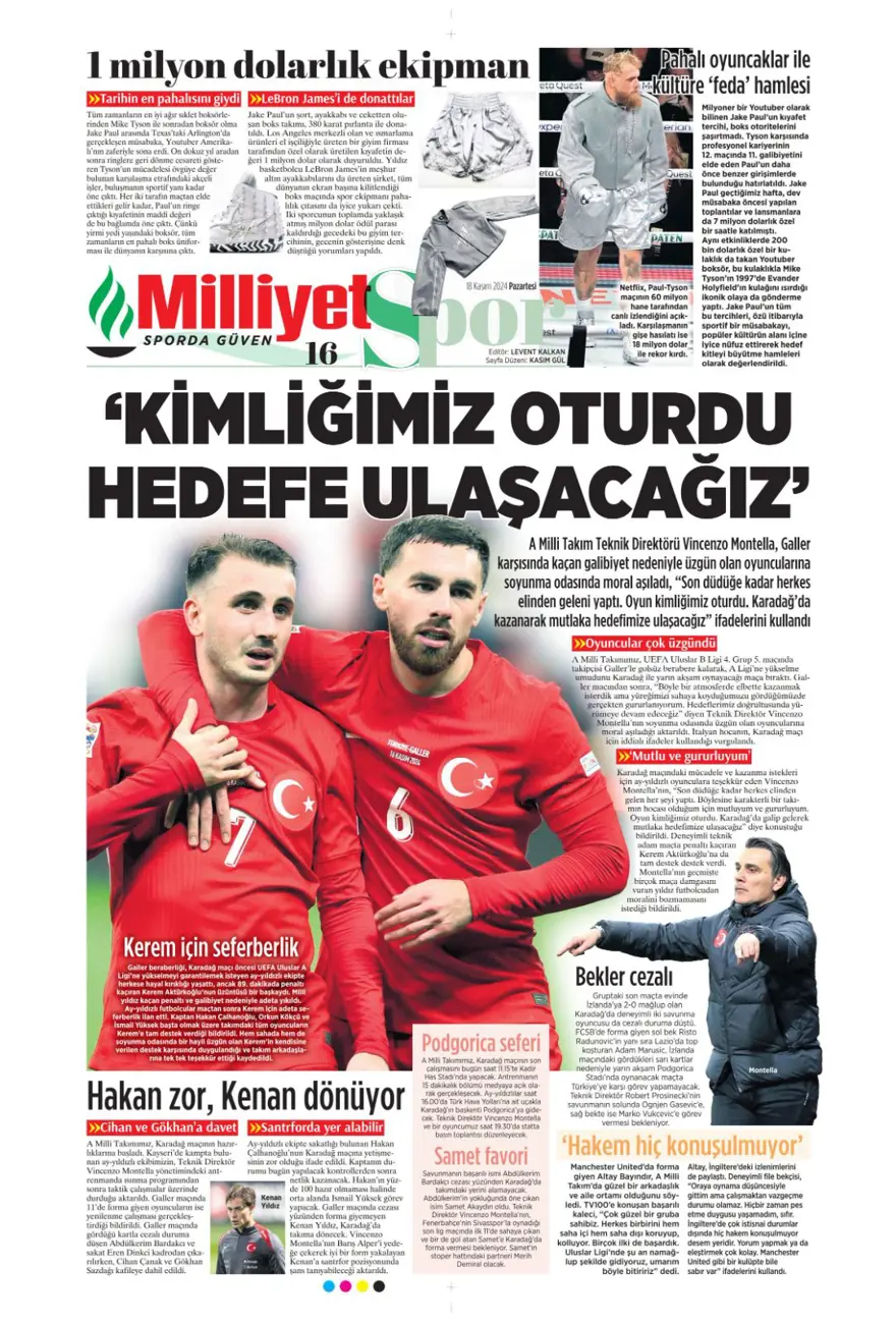 “Fenerbahçe’de dev takas” (18Kasım 2024 spor manşetleri) 22