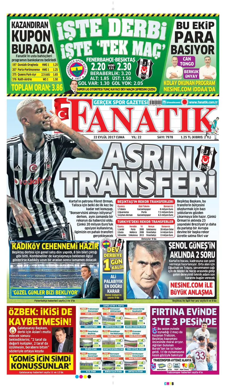 Günün spor gazeteleri (22 Eylül 2017) 13