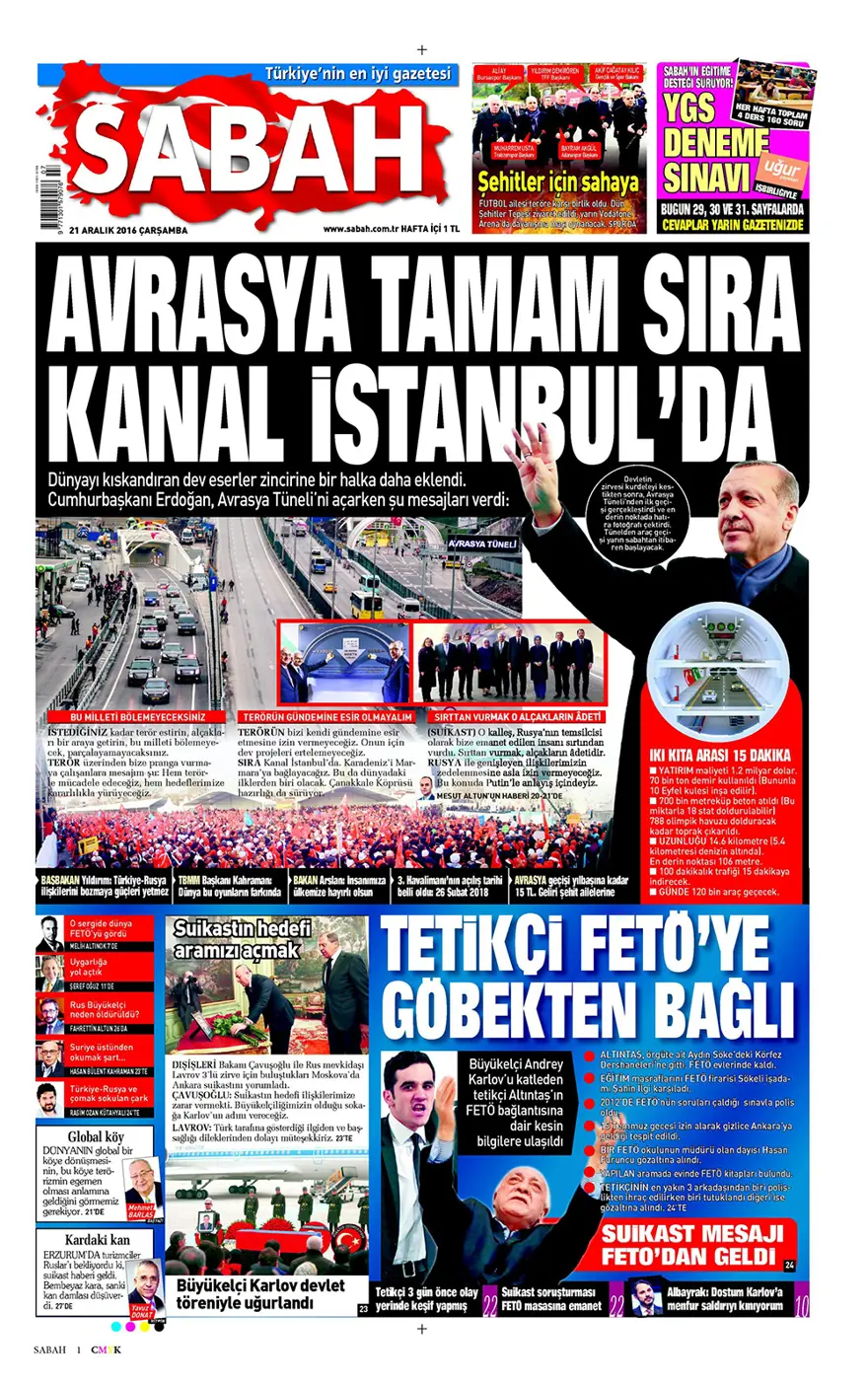 Günün gazete manşetleri - 21 Aralık 2016 8