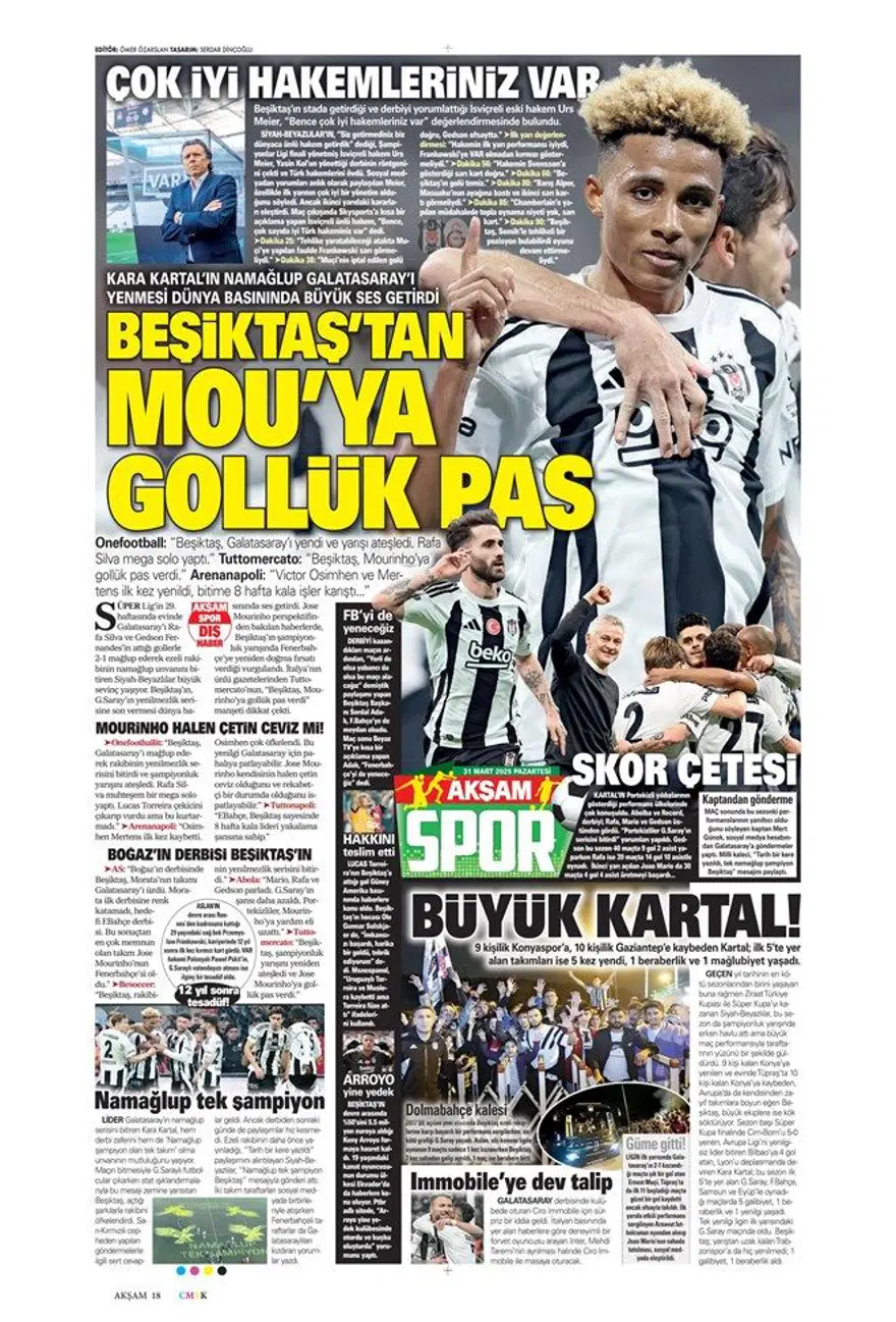 "Aslan'da büyük yemin" (31 Mart 2025 spor manşetleri) 32
