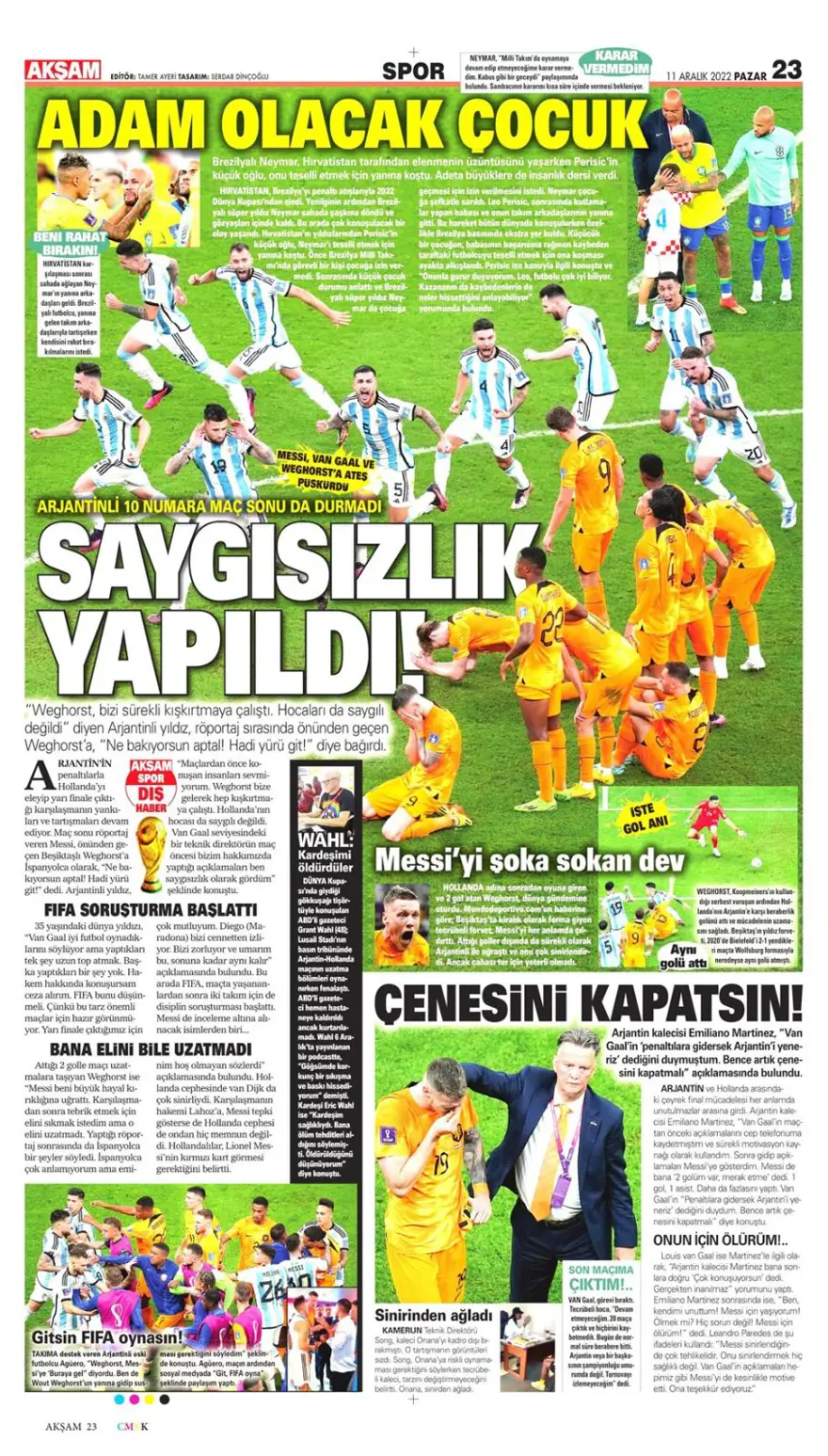 Günün spor manşetleri (11 Aralık 2022) 4