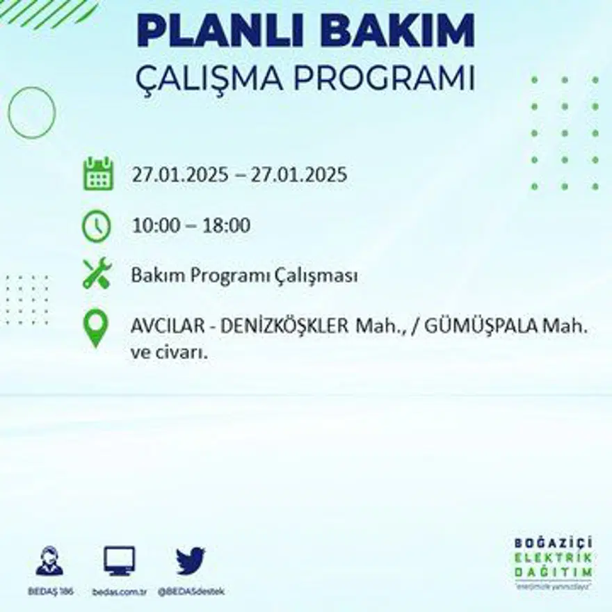 İstanbul'un birçok ilçesinde elektrik kesintisi: Avcılar'da elektrikler ne zaman gelecek? BEDAŞ kesinti programı 4