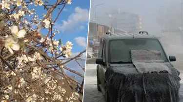 Aynı gün iki mevsim: Bir yanda dondurucu soğuk, diğer yanda yalancı bahar