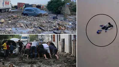 Hatay'da şiddetli sağanak: Engelli kadın tekerlekli sandalyesiyle suya kapıldı