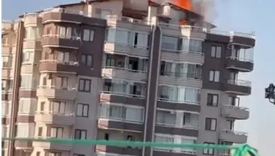 Ankara'da 12 katlı binada yangın paniği