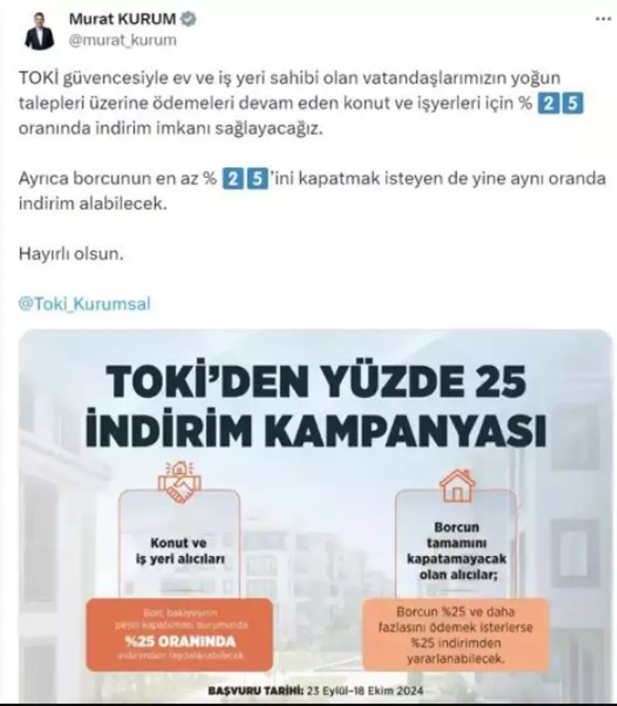 TOKİ İNDİRİM KAMPANYASINA KİMLER BAŞVURABİLECEK? 2