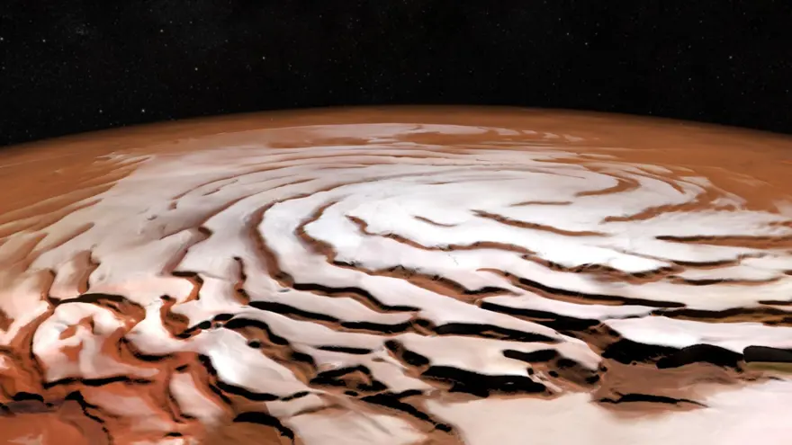 Mars'ta kış manzarası: Kozmik bir peri masalı gibi 