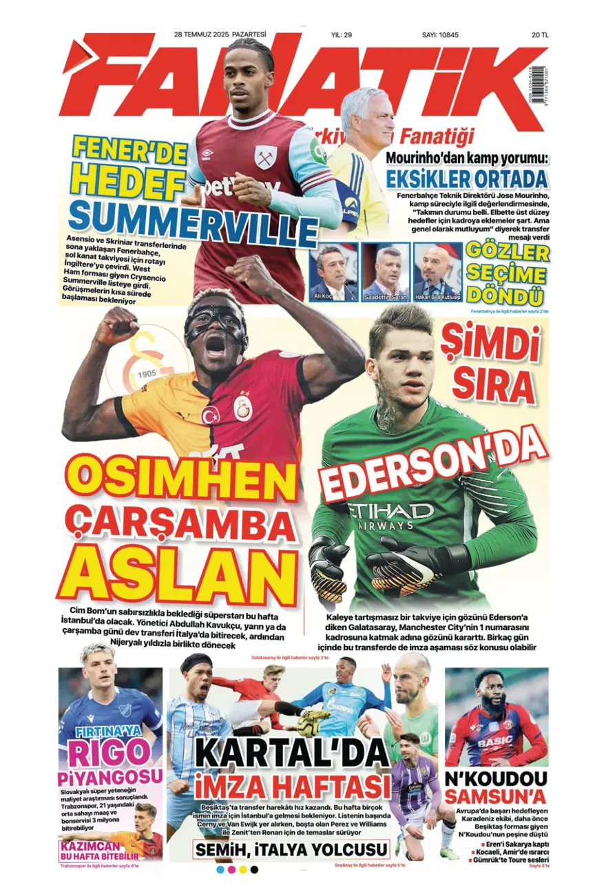 "Son dokunuşu ben yapamam" (28 Temmuz 2025 spor manşetleri) "Son dokunuşu ben yapamam" (28 Temmuz 2025 spor manşetleri)