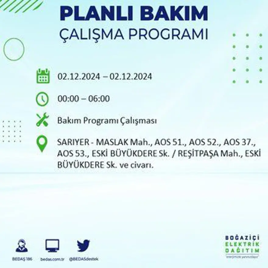 İstanbul'un 20 ilçesinde elektrik kesintisi: Elektrikler ne zaman gelecek? BEDAŞ 2 Aralık kesinti programını paylaştı 29 İstanbul'un 20 ilçesinde elektrik kesintisi: Elektrikler ne zaman gelecek? BEDAŞ 2 Aralık kesinti programını paylaştı 29
