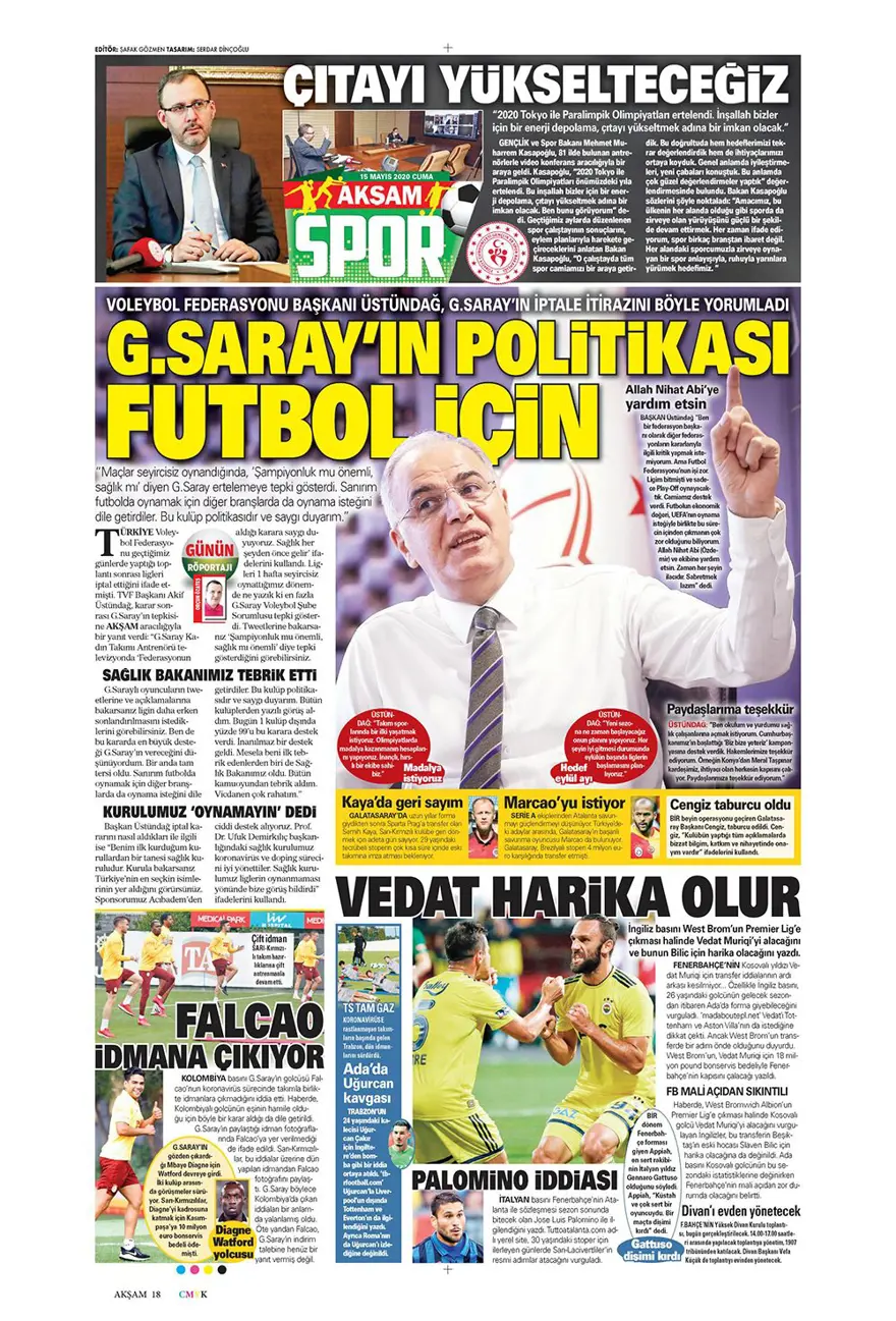 Günün spor manşetleri (15 Mayıs 2020) 13