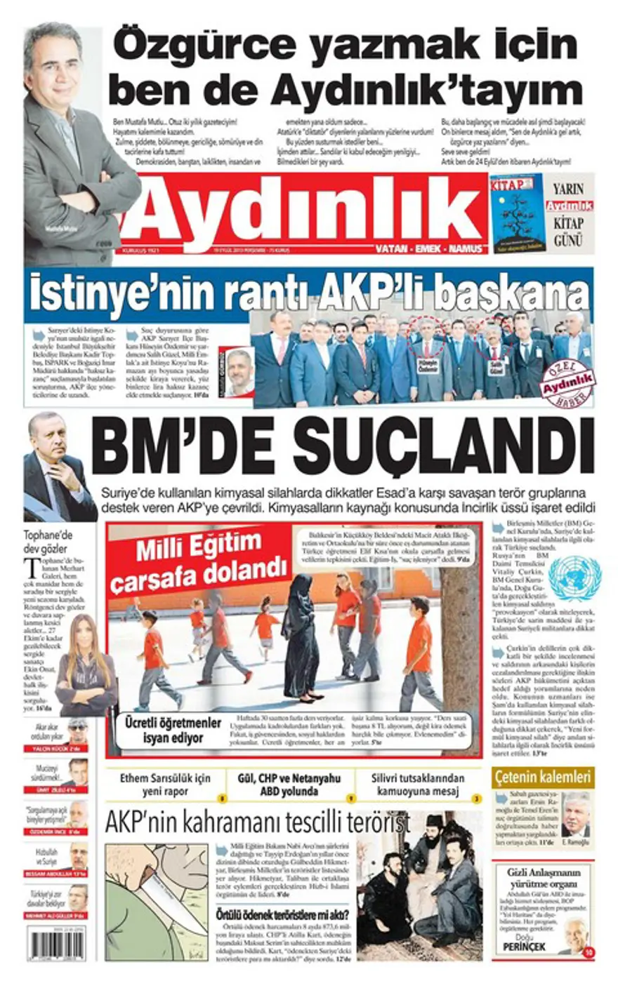 Günün Manşetler- 19 Eylül 2013 11