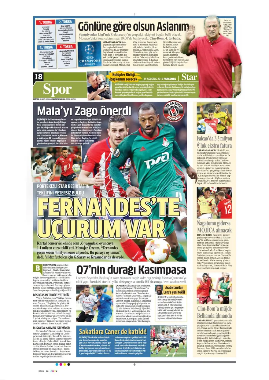 Günün spor manşetleri (29 Ağustos 2019) 12