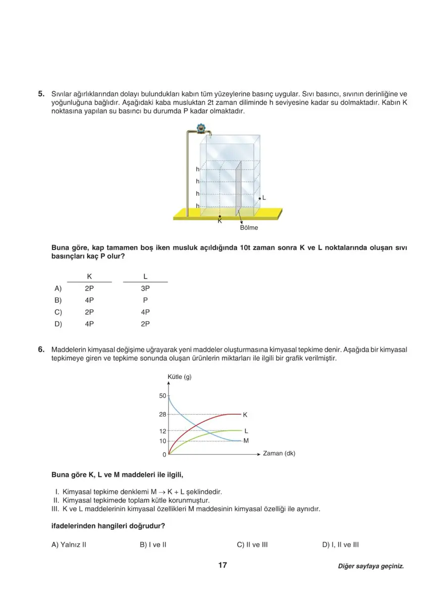 Uğur Okulları LGS-1 sayısal deneme sınavı 16
