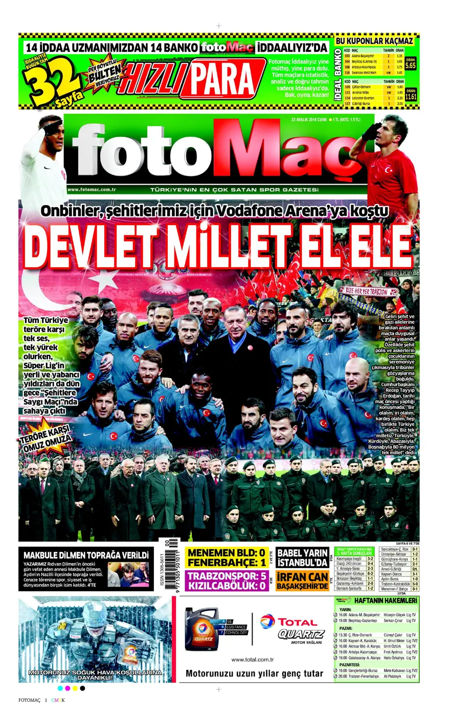 Gazete manşetleri-23.12.2016 22