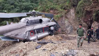 Peru'da polis helikopteri dağlık alana acil iniş yaptı