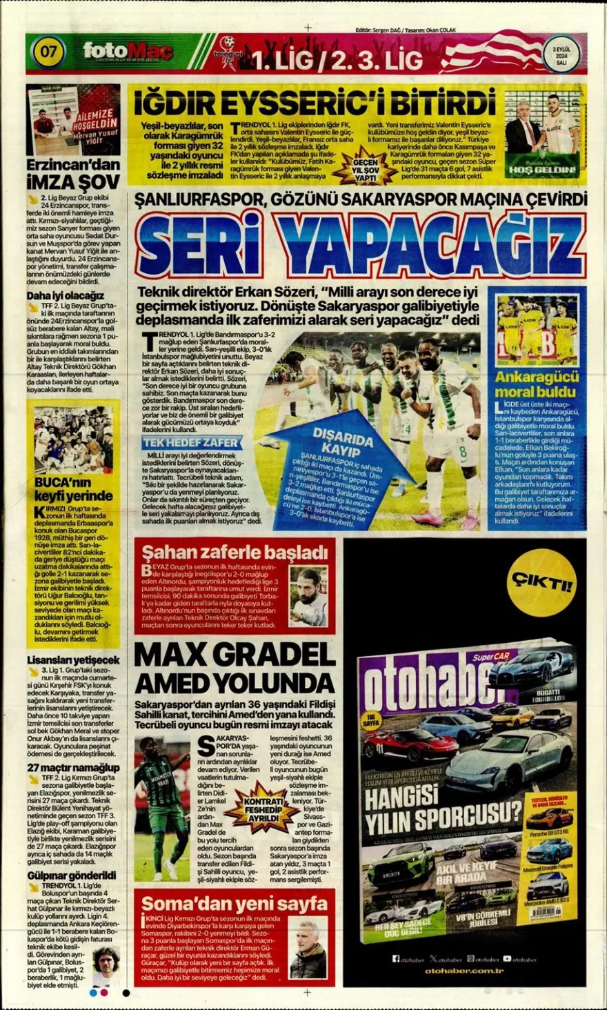 "100 milyon euroluk golcü" (3 Eylül 2024 spor manşetleri) 16