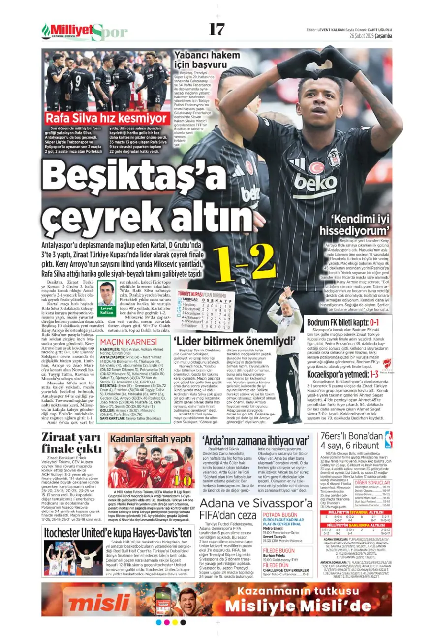 "Türk futbolunda maymun tartışması" (26 Şubat 2025 spor manşetleri) 13