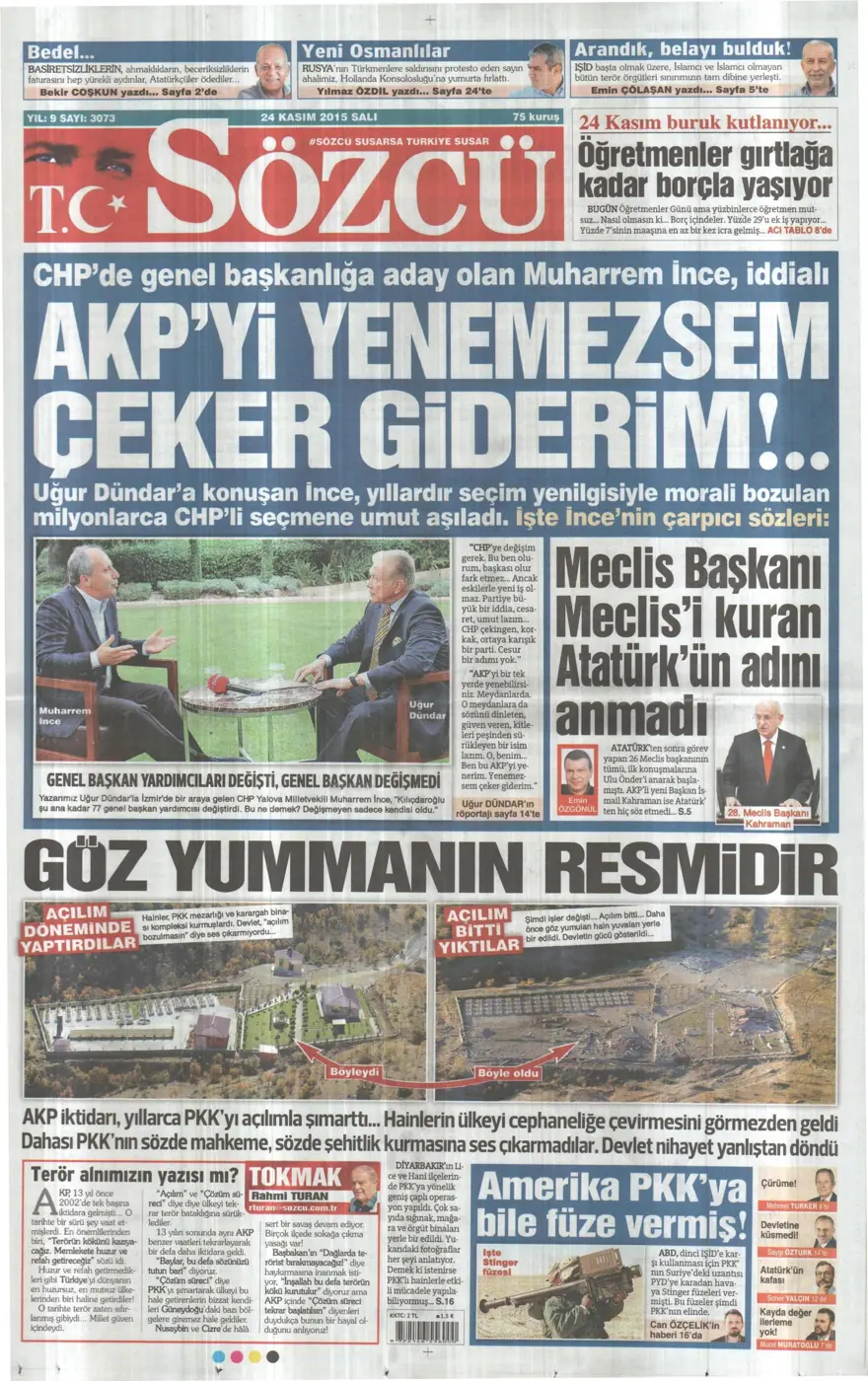 Günün gazete manşetleri - 24 Kasım 2015 4