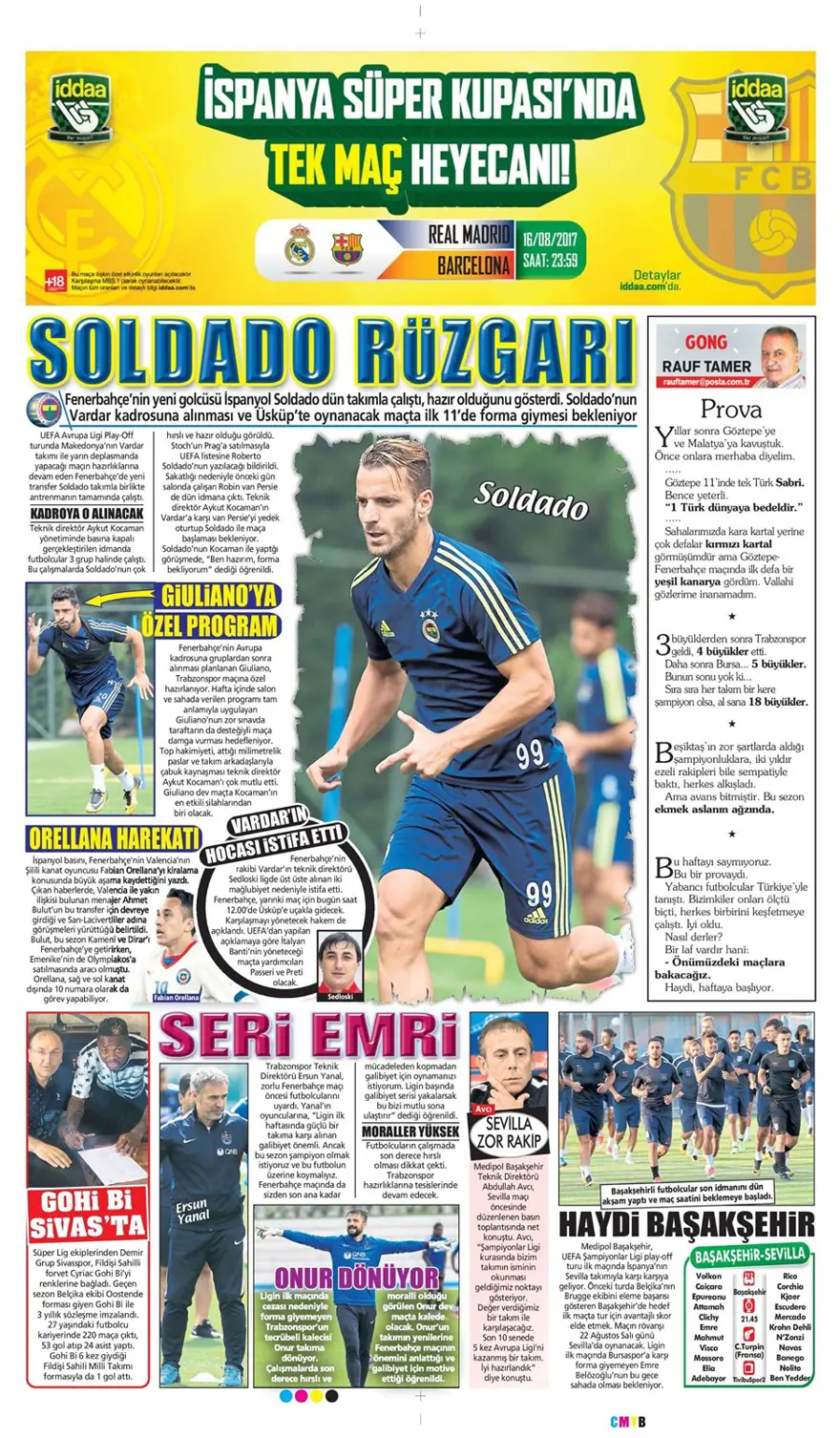 Günün spor gazeteleri (Transfer haberleri - 16 Ağustos 2017) 15