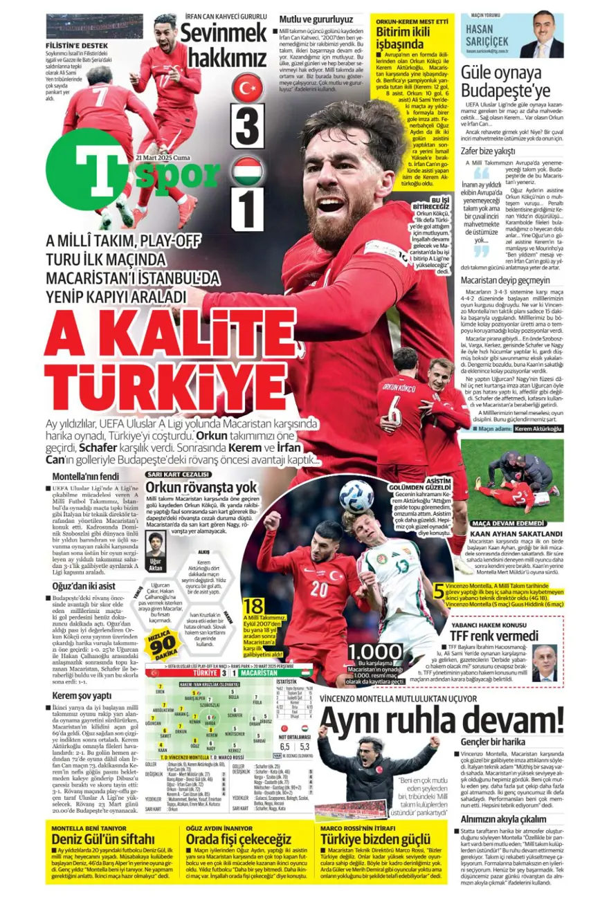 "İşte bizim çocuklar" (21 Mart 2025 spor manşetleri) 15 "İşte bizim çocuklar" (21 Mart 2025 spor manşetleri) 15