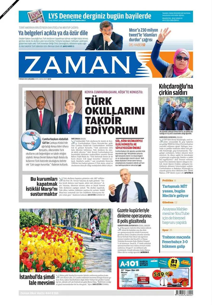 Günün gazete manşetleri - 9 Nisan 2014 15