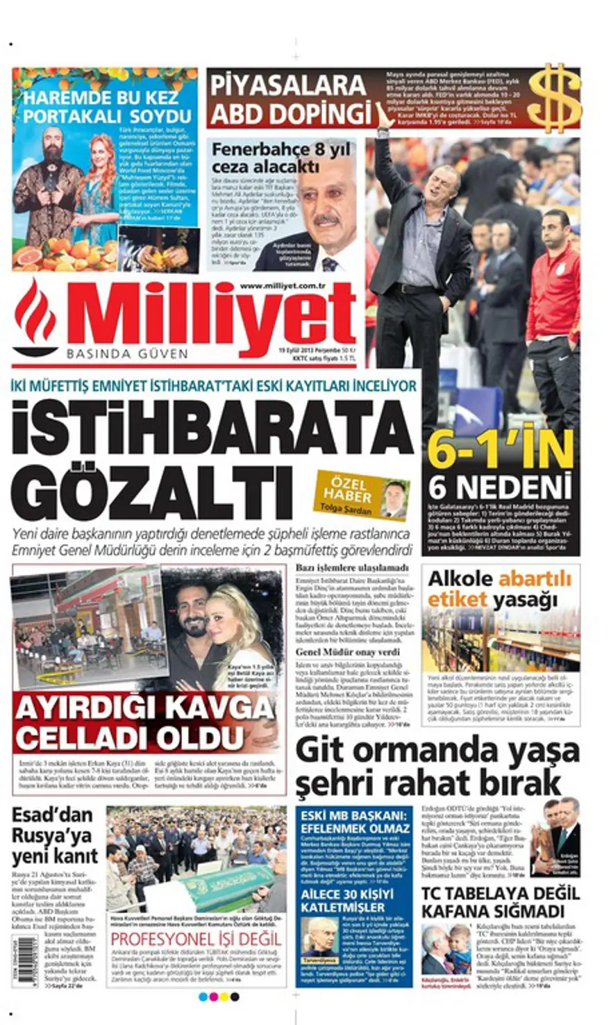 Günün Manşetler- 19 Eylül 2013 