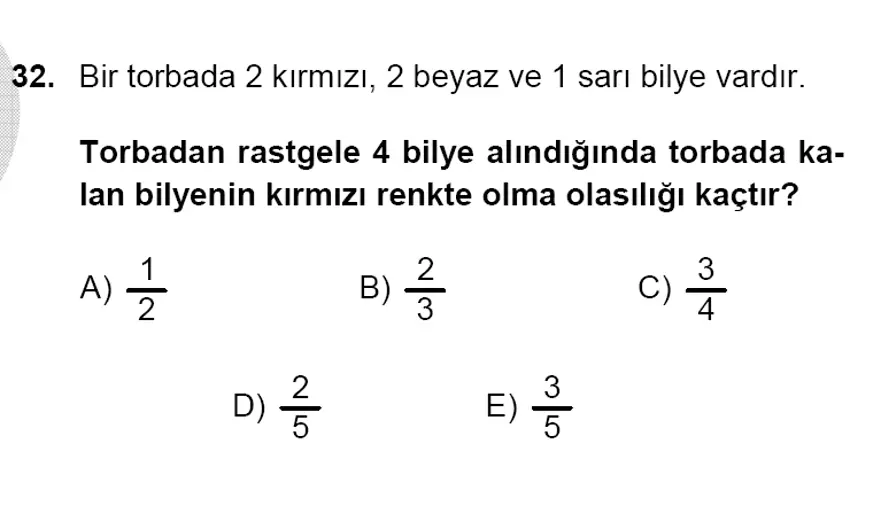 YGS Matematik soruları ve yanıtları 31