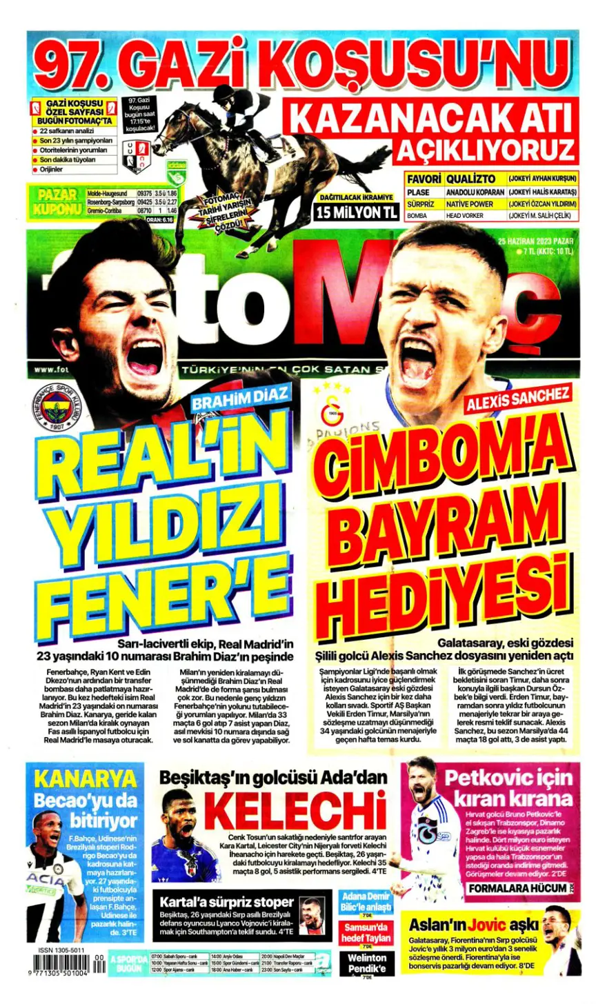 Günün spor manşetleri (25 Haziran 2023) Günün spor manşetleri (25 Haziran 2023)