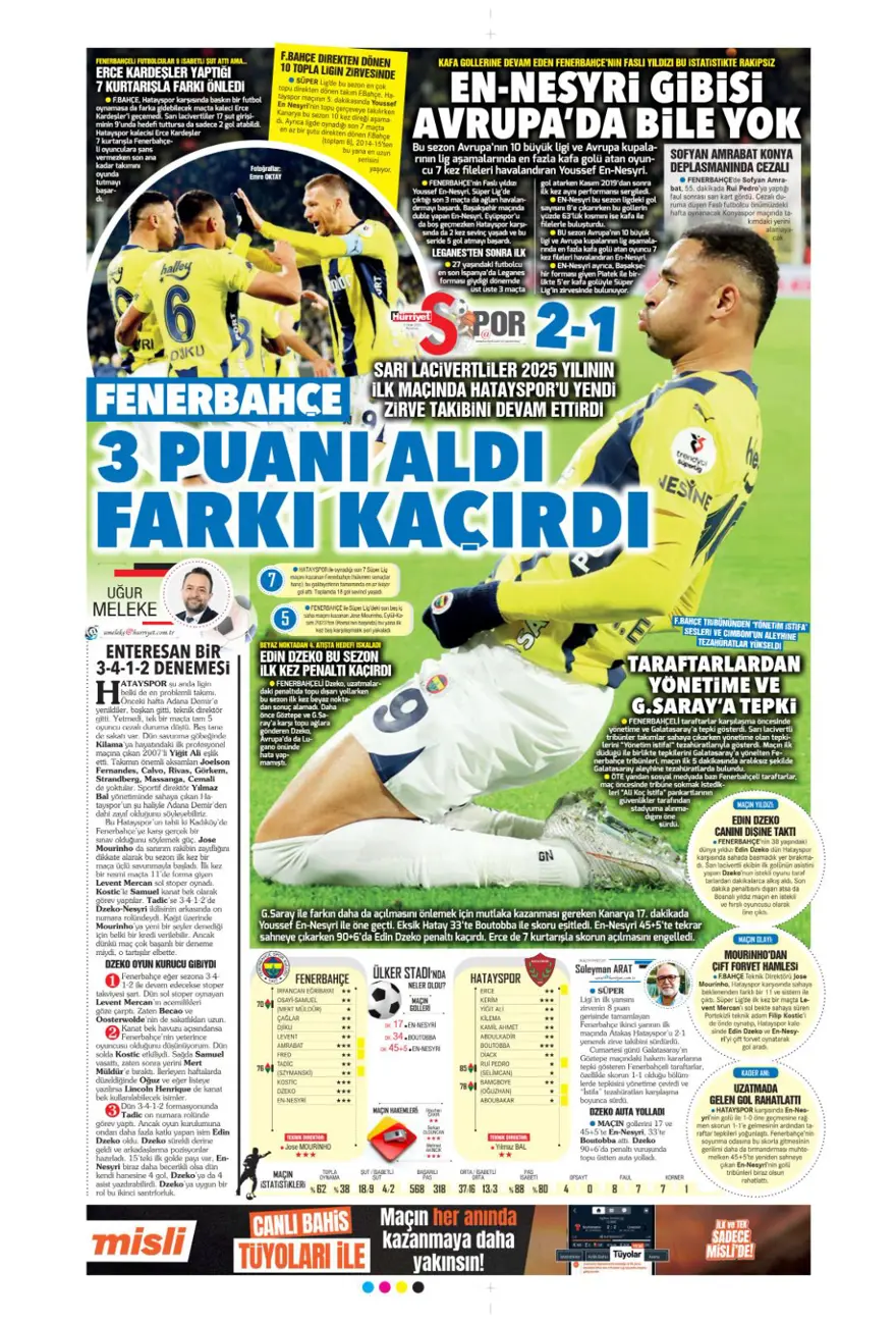 "Hızlı tren Nesyri" (6 Ocak 2025 spor manşetleri) 15