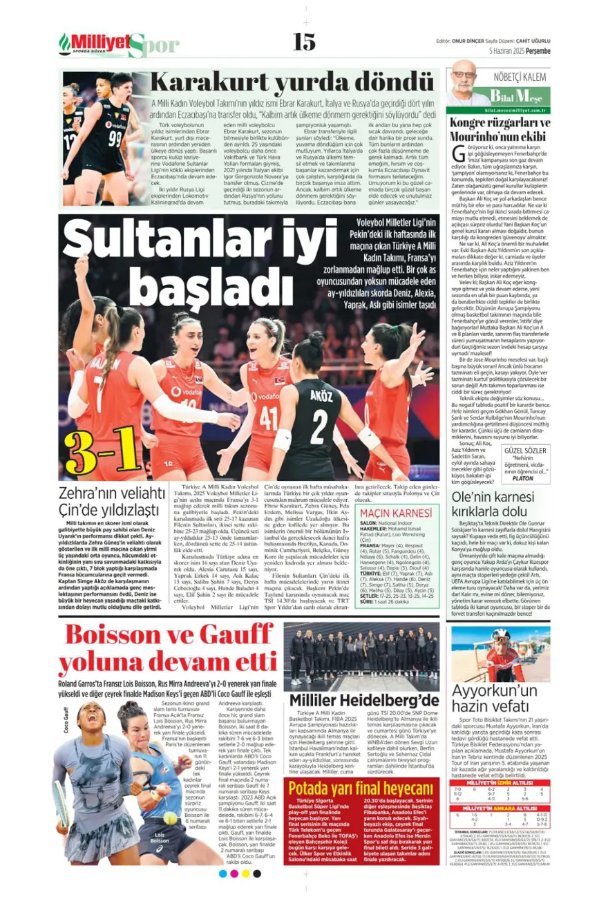 Transferin gündemi Sane (5 Haziran 2025 spor manşetleri) 8