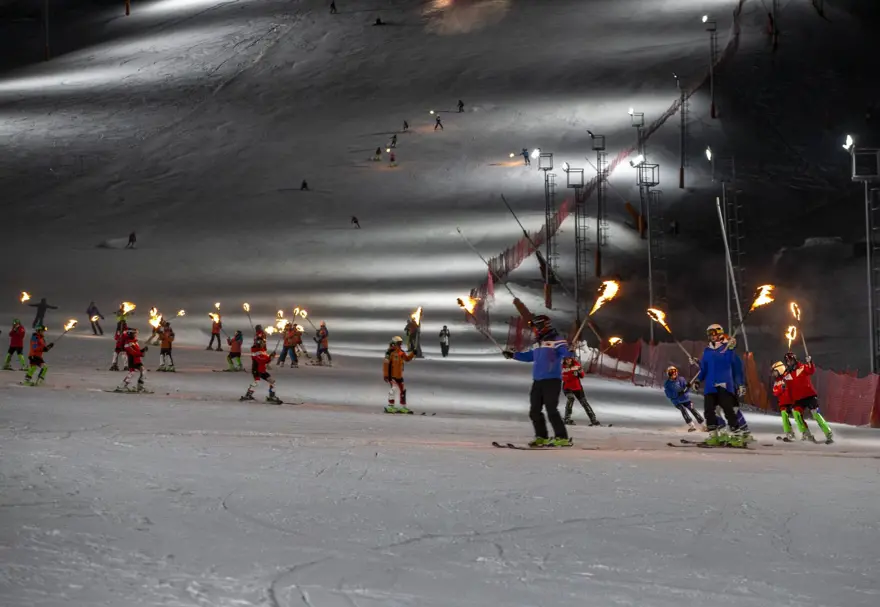 Palandöken'de "gece kayağı" keyfi 5