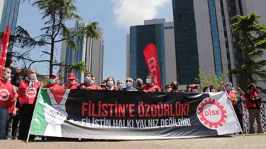 DİSK'ten Filistin'e destek eylemi