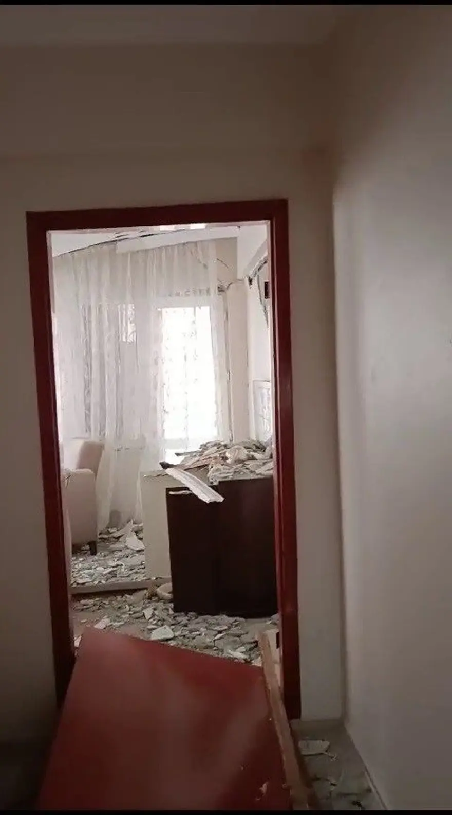 Çorum'daki patlamada hasar alan evin içi görüntülendi 