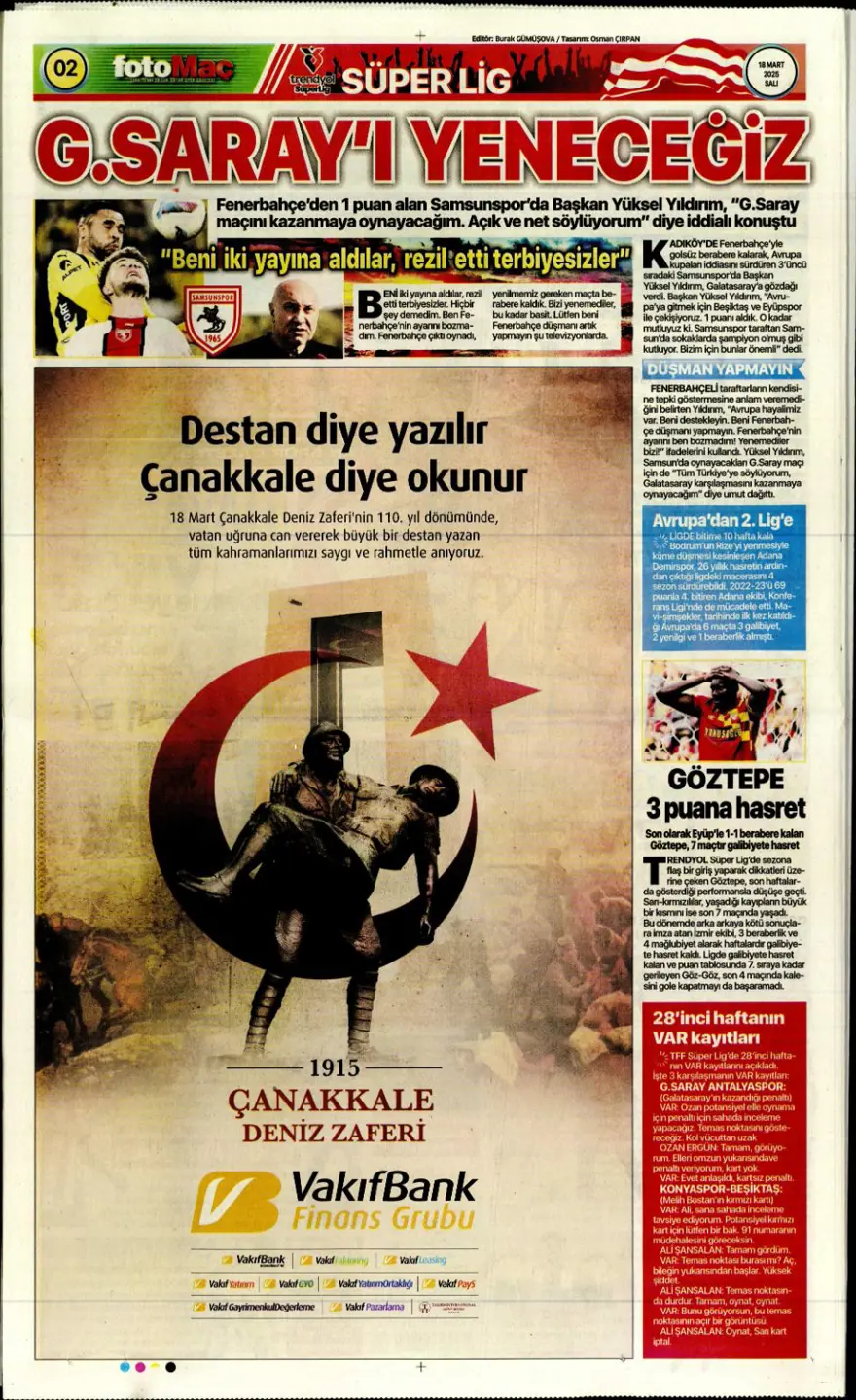 "Osimhen için iki seçenek var" (18 Mart 2025 spor manşetleri) 20