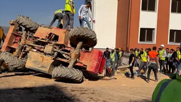 Adıyaman’da iş makinesi devrildi: 1 yaralı