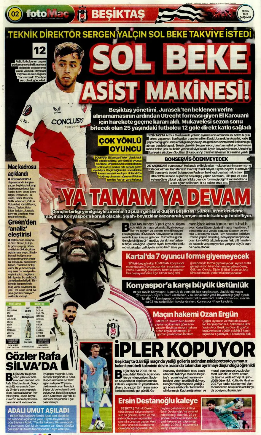 "Viking'i yen Avrupa'yı titret" (22 Ekim 2025 spor manşetleri) 8