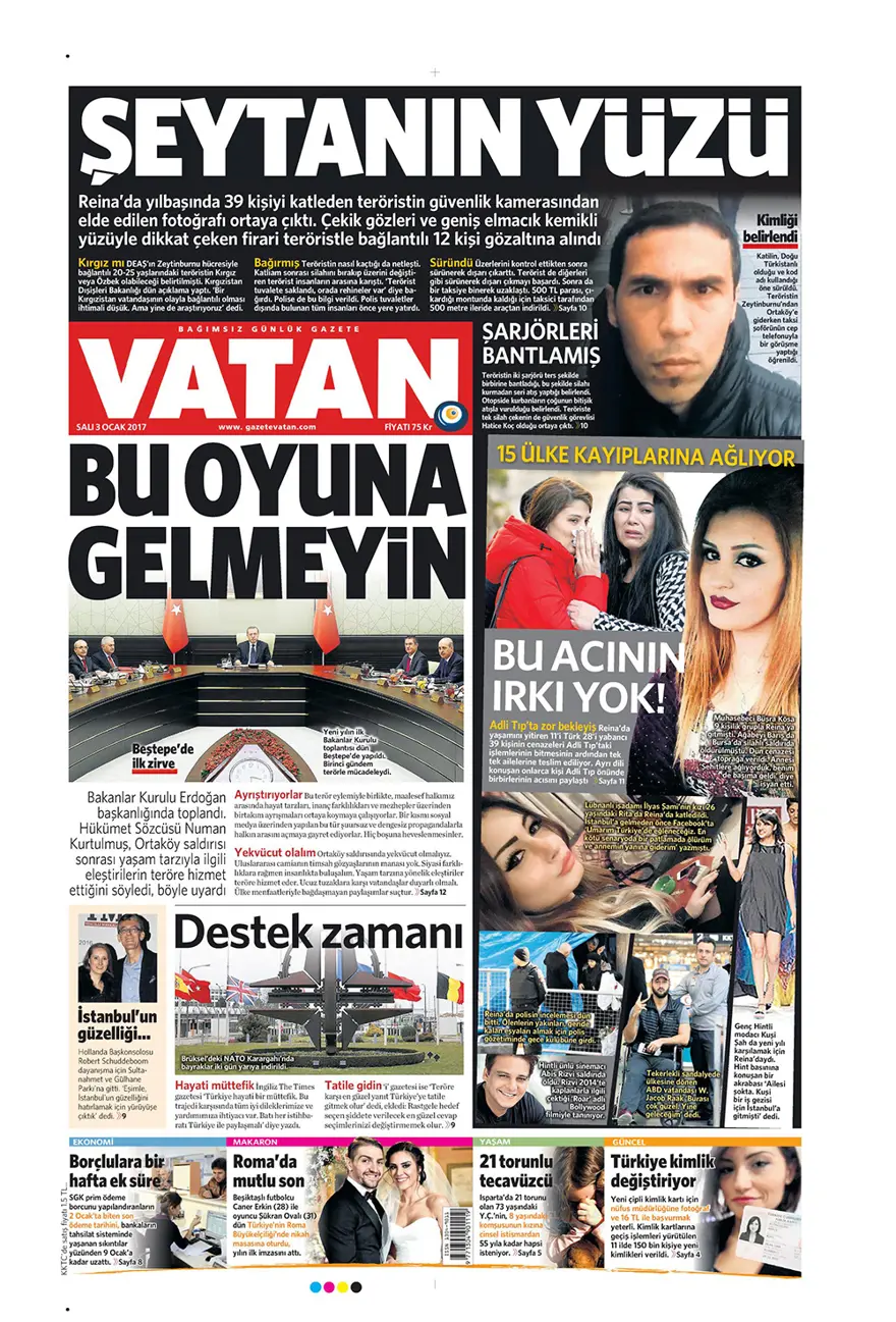 Günün gazete manşetleri - 3 Ocak 2016 3