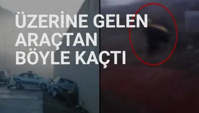 Otomobilin buzlanan yolda kaza yaptığı anlar kamerada