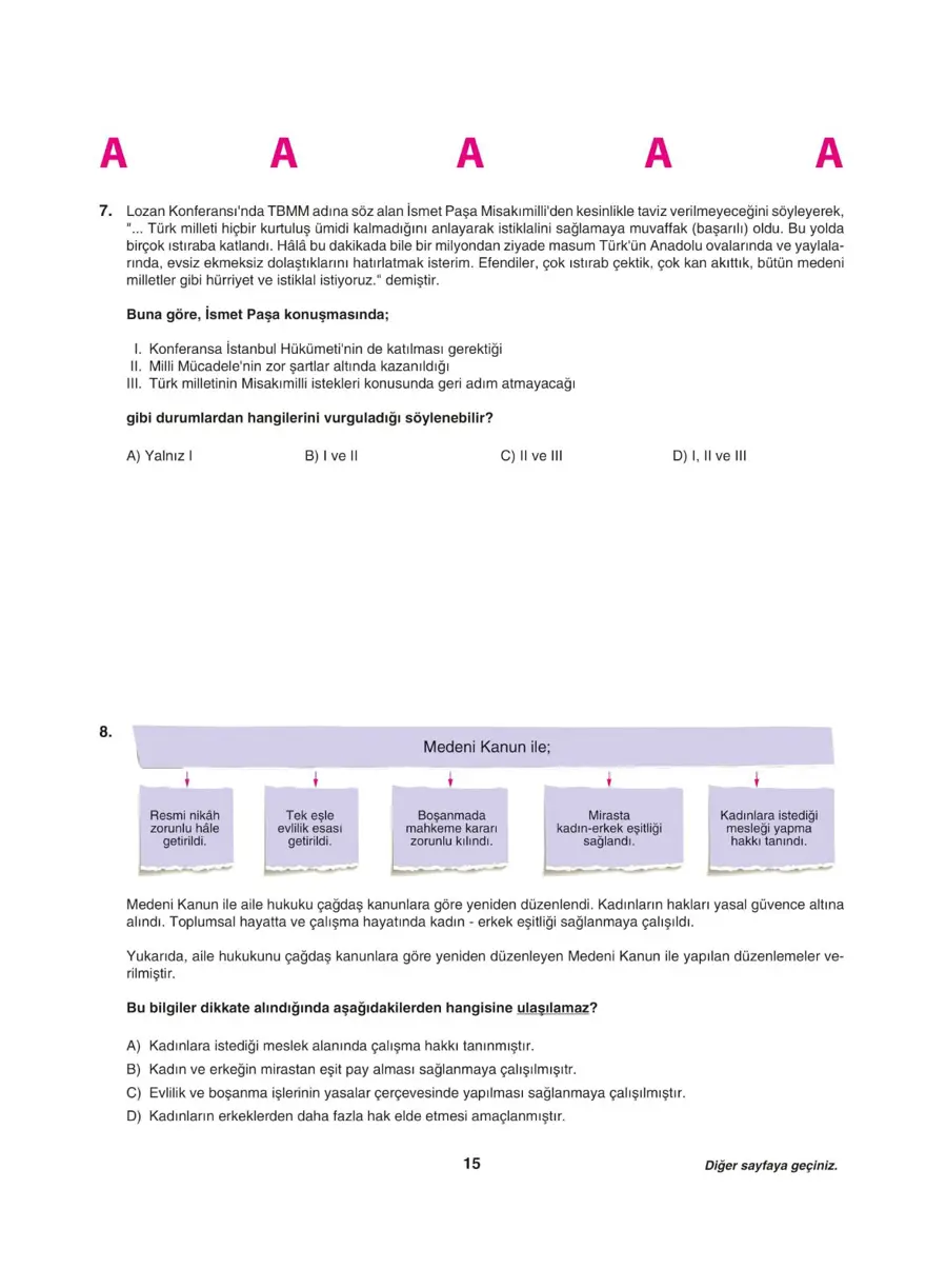 Uğur Okulları LGS deneme sınavı (Sözel bölüm) 14