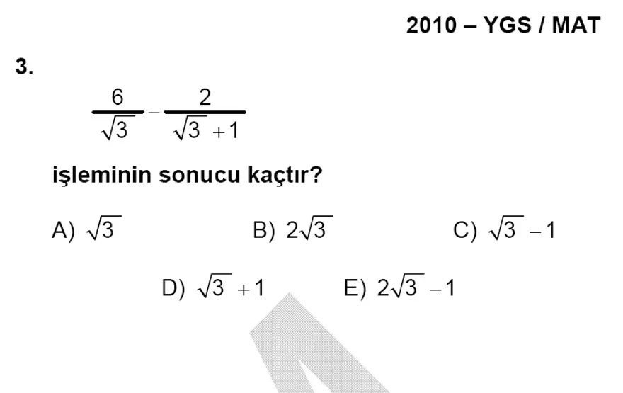 YGS Matematik soruları ve yanıtları 2