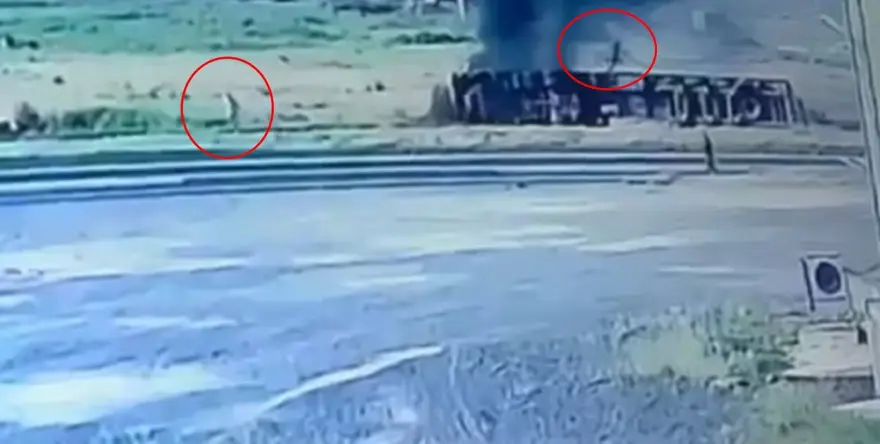Ölümden kaçış kamerada: TIR alev almadan saniyeler önce dışarıçıktılar 2