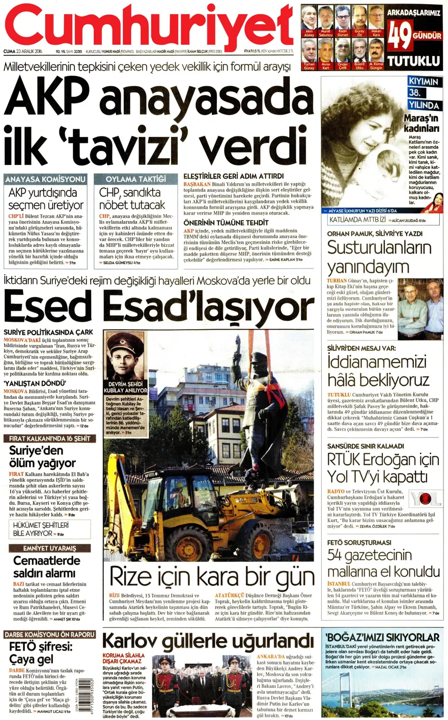 Gazete manşetleri-23.12.2016 7