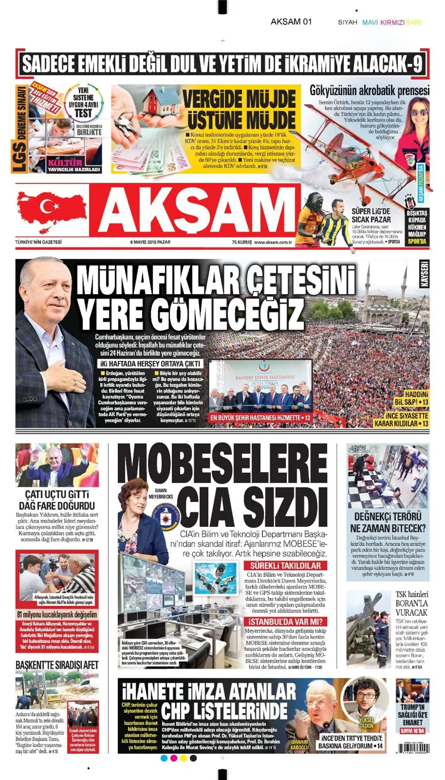 Günün gazete manşetleri - 6 Mayıs 2018 12